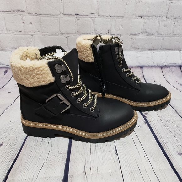 Womens Susan Sherpa Tipped Hiker Boots 